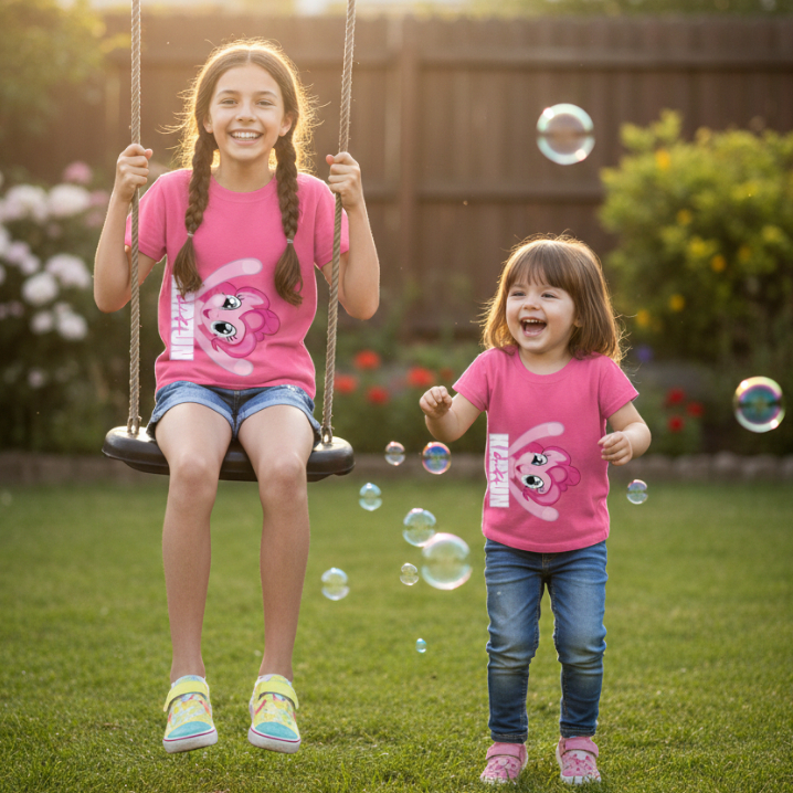 Kaos OVERSIZE Anak gambar Pinkypie kuda pony warna Pink Laki-Laki perempuan Usia 3-12 Tahun Terbaru 