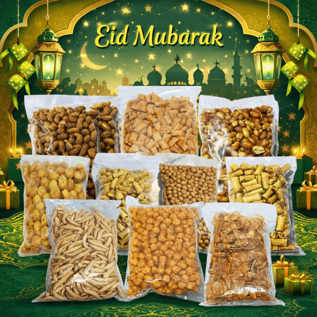 Aneka Kacang dan Kue Kering Lebaran Snack Kriuk Makanan Ringan Camilan Banyak Kacang Bawang Bali Tel