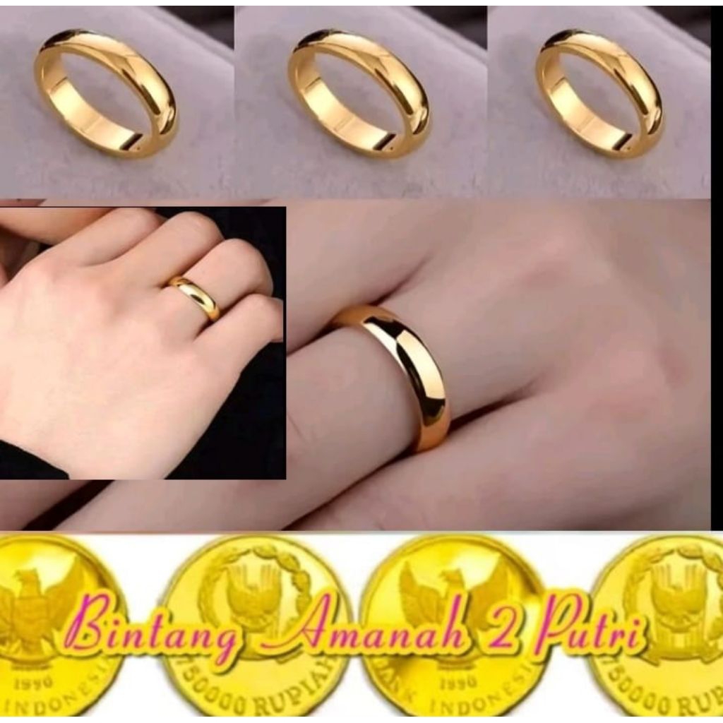 Cincin wanita koin 91 mirip seperti emas 24 karat