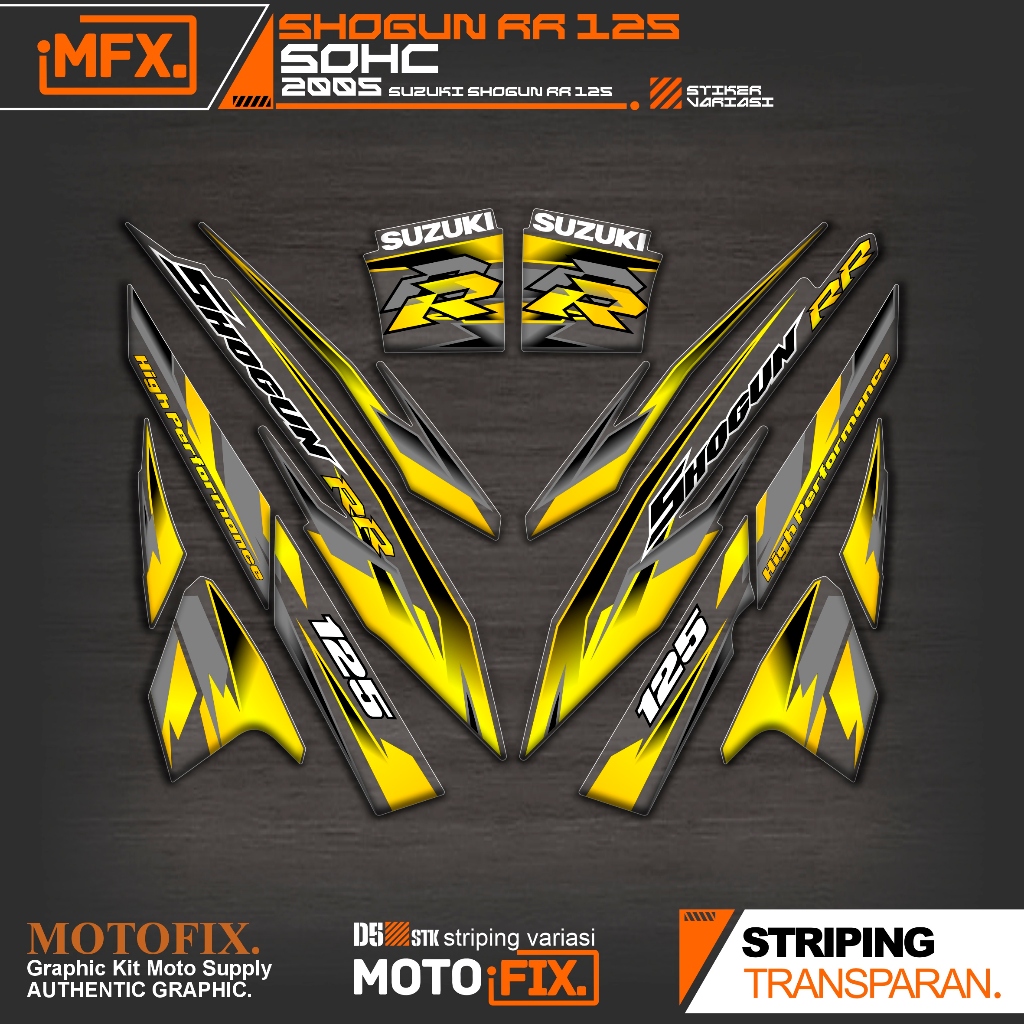 STRIPING UV/TRANSPARAN SHOGUN 125 RR STICKER K2 STIKER BENING SHOGUN 125RR 2008