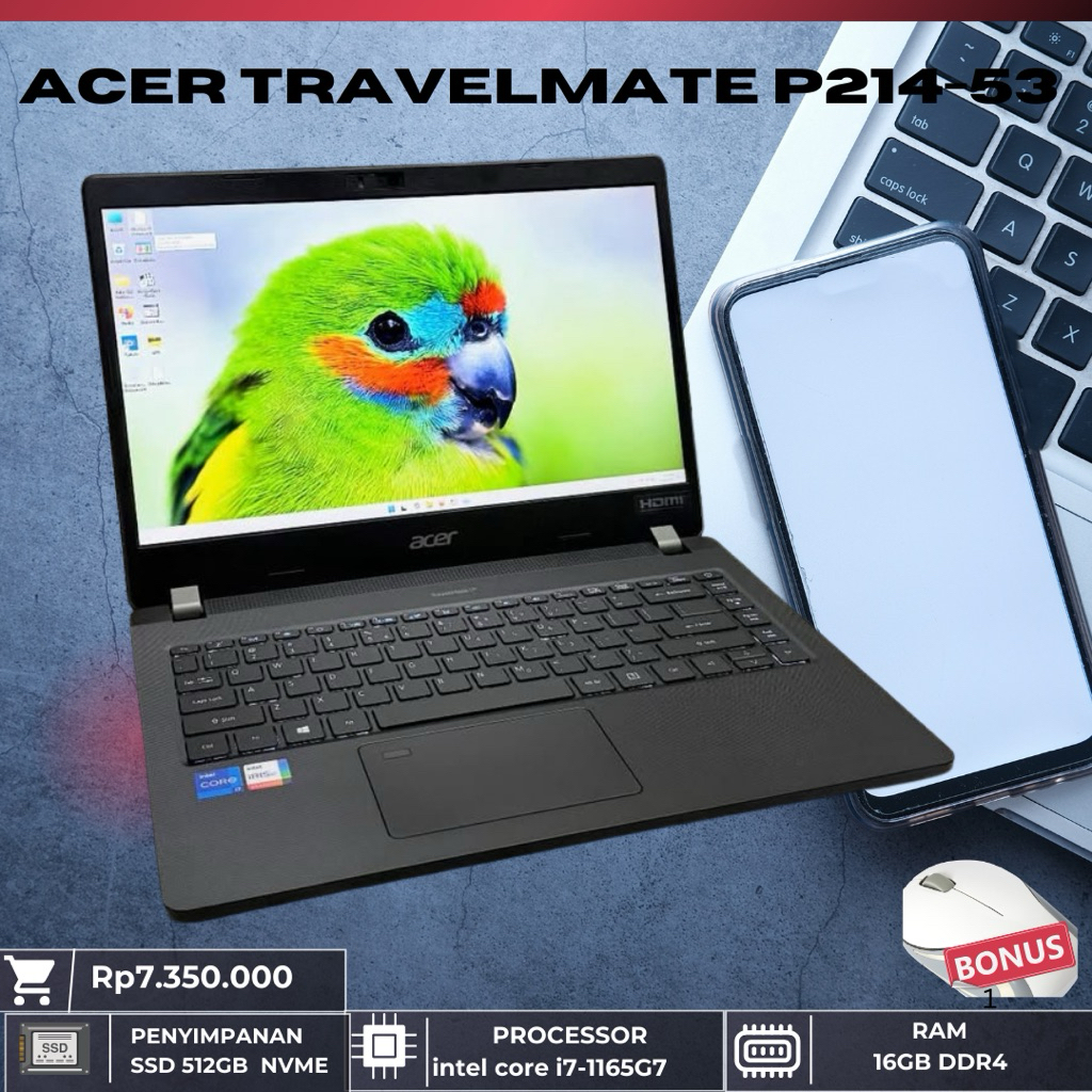 LAPTOP ACER SLIM TRAVELMATE P214-53