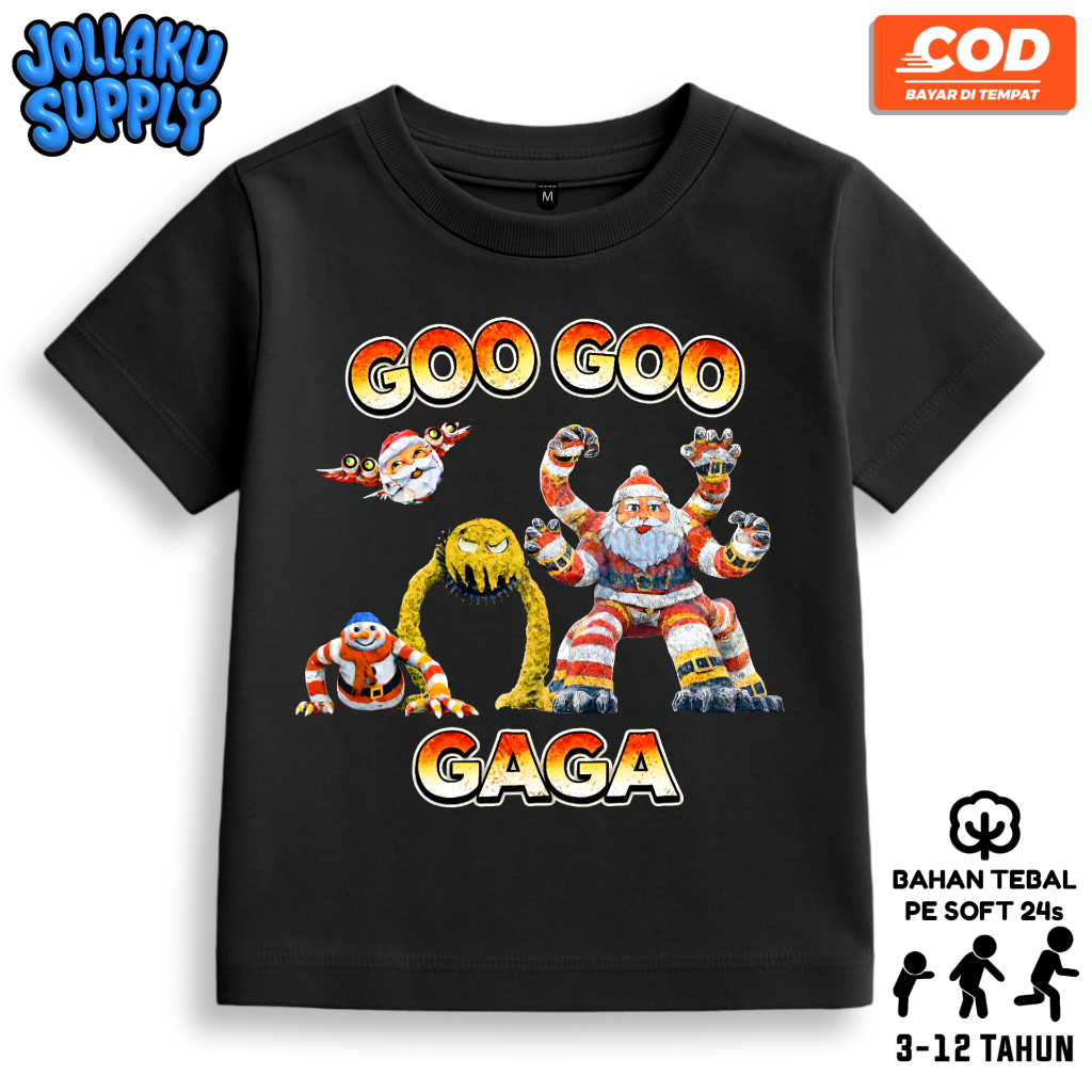 BAJU KAOS ANAK GOO GOO GAGA EVOLUTION SANTA MEMES