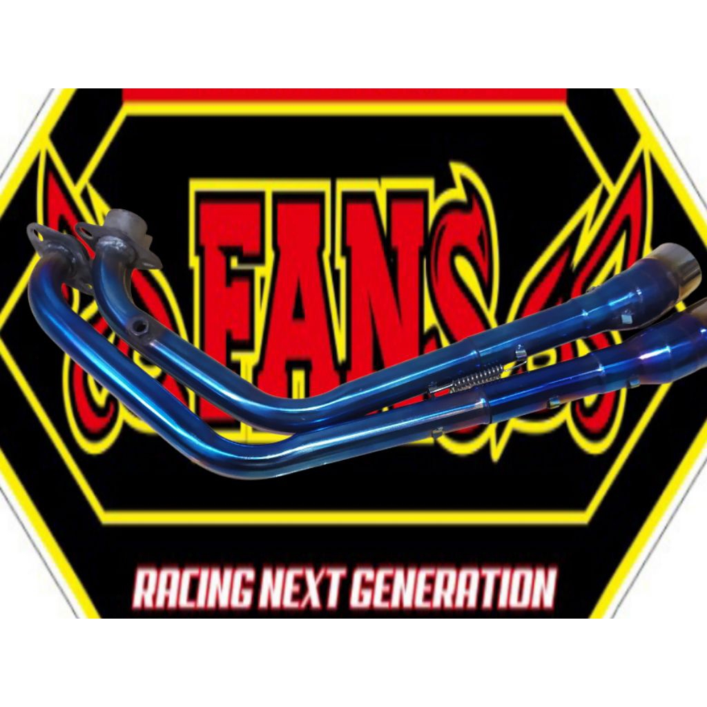 R15 V3, CBR, CB, Vixion, MT15, XABRE, XSR, GSX-R 150 Leher / Leheran Knalpot racing underbelly Bluem