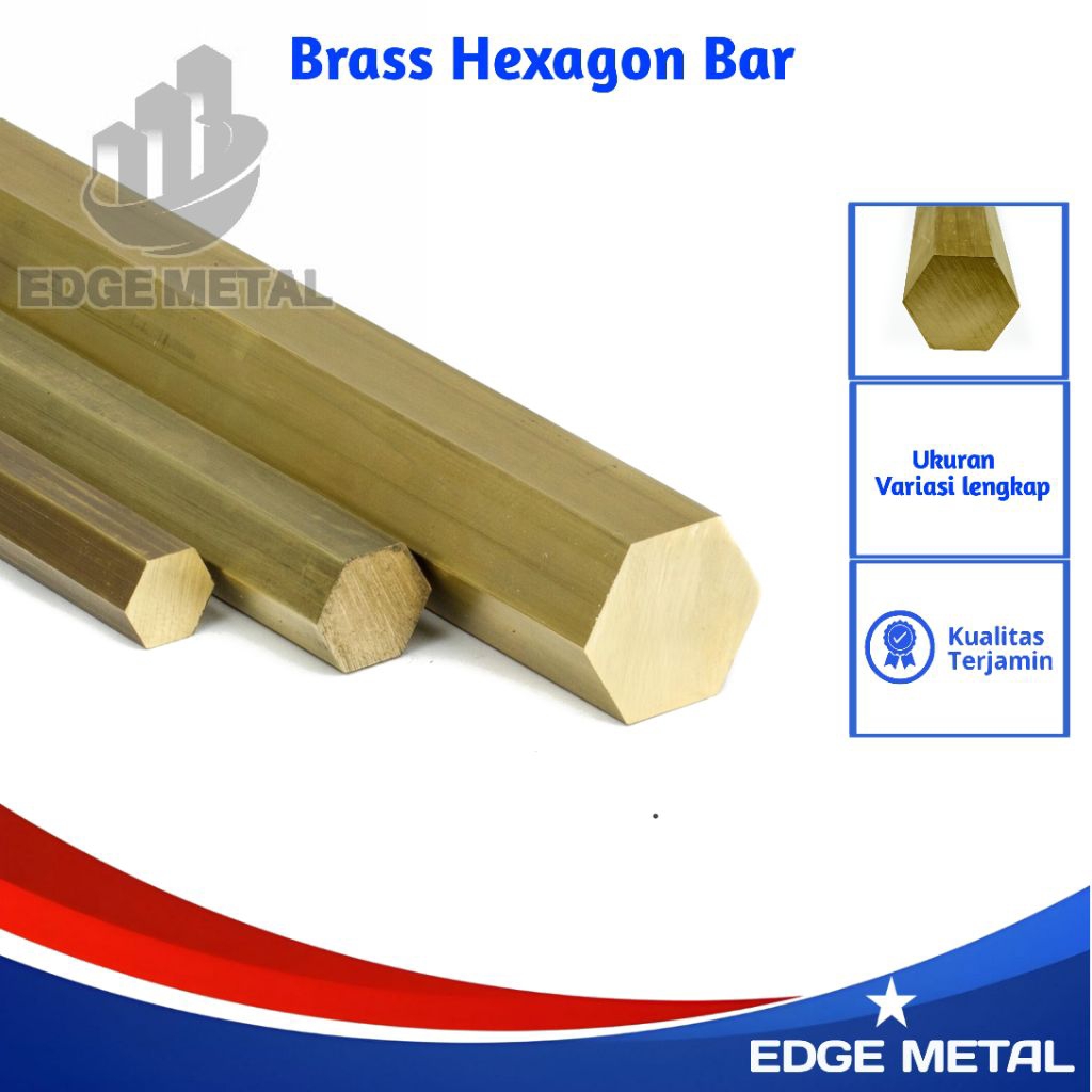 AS KUNINGAN SEGI ENAM 50.8MM BRASS HEXAGON ROD PER 1CM