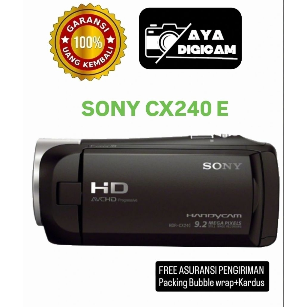 Sony cx 240 e kamera hendicam Sony hitam kamera video
