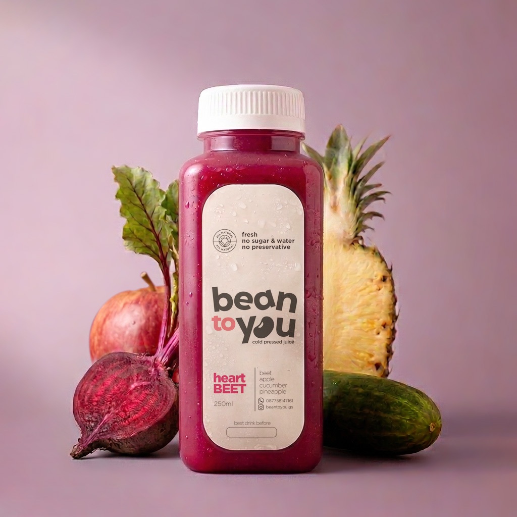 Cold Pressed Juice - HEART BEET | Beet apel timun nanas