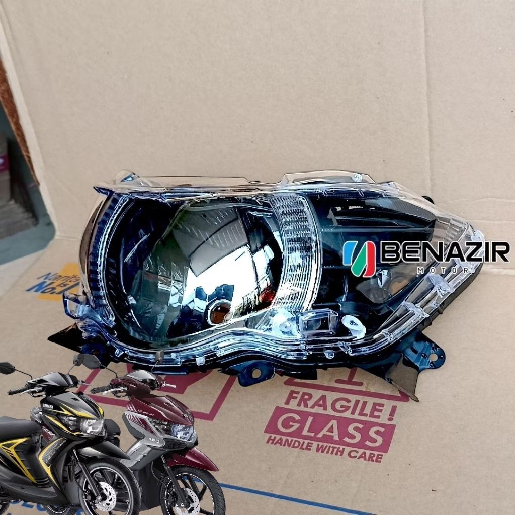 Lampu Depan Yamaha Xeon GT 125 Mio Soul GT 115 Narita Custom Reflector Hitam Mika Bening Tebal Presi