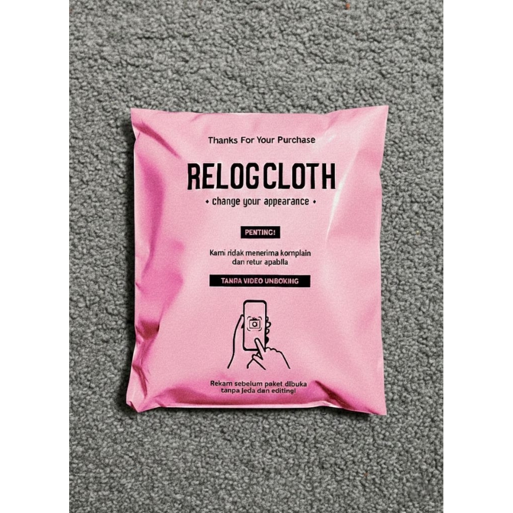 Sablon Plastik Polymailer Warna Pink Packing Custom Free Custom Desain.