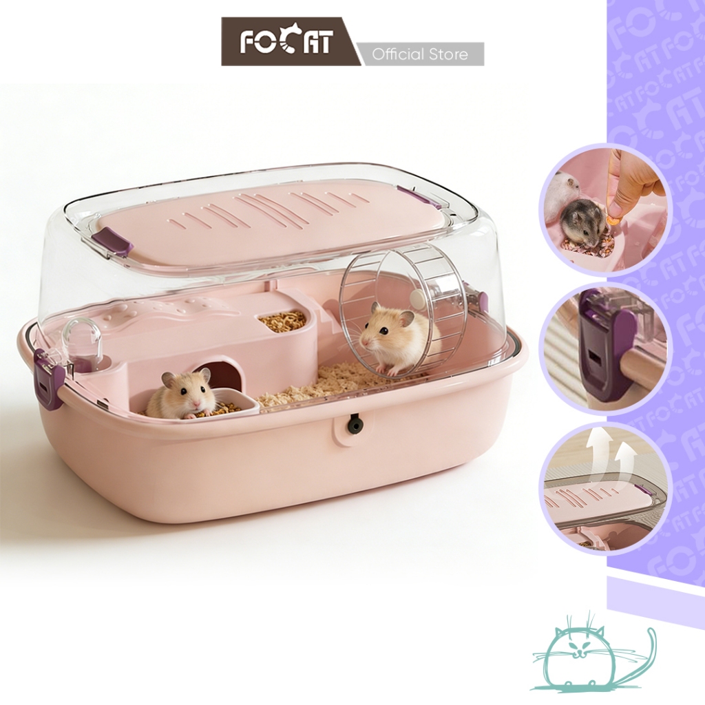 FOCAT Kandang Hamster Extra Besar F21 Travelling Box / Rumah Hamster Super Besar Mudah Dibongkar