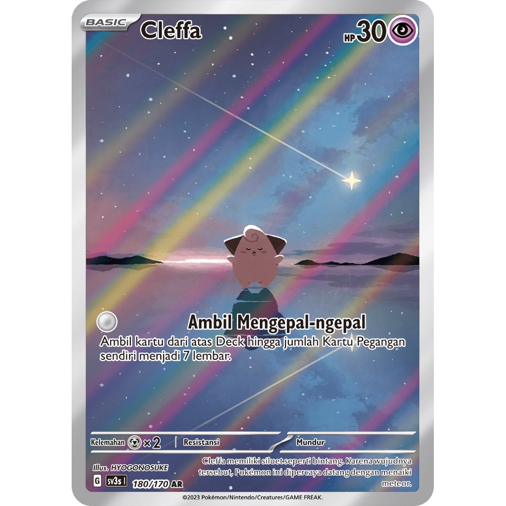 POKEMON TCG KILAU HITAM CLEFFA AR 180/170 INDONESIA