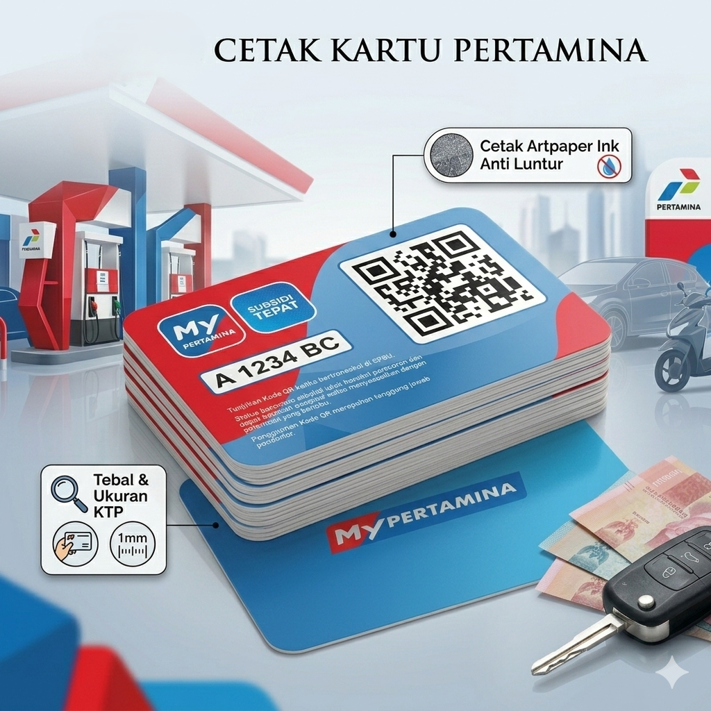CETAK KARTU MY PERTAMINA CETAK 2 SISI / GAMBAR BEBAS SESUAI PERMINTAAN