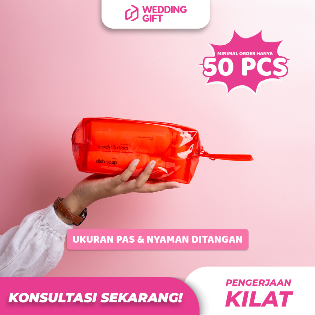 Wedding Gift Custom souvenir pernikahan pouch kubus jelly besar kecil souvenir sablon dompet pouch k