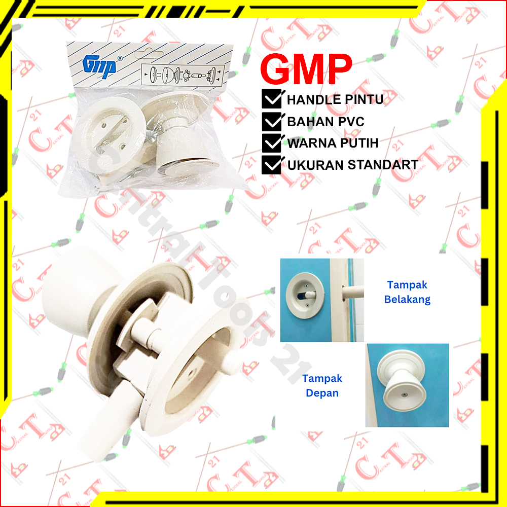 Handle Pintu Kamar Mandi Bulat Pvc 1 Set Gagang Pintu Bulet Plastik Tarikan Pintu