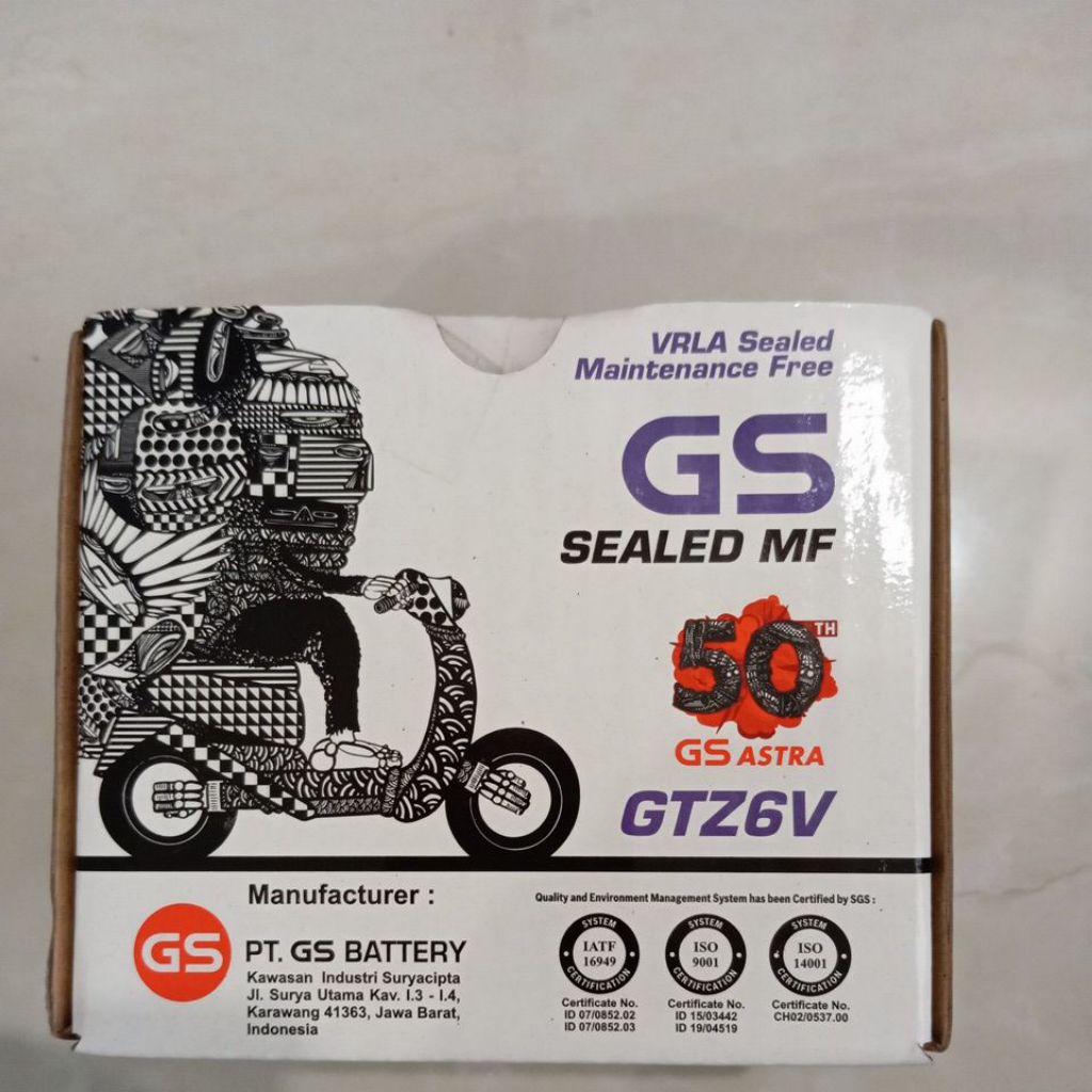 BATTERY AKI GS ASTRA SEALED MF GS ASTRA GTZ6V ASLI 100%