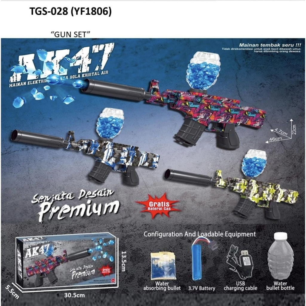 MAINAN PISTOL WATER GEL GUN AK47 TGS028