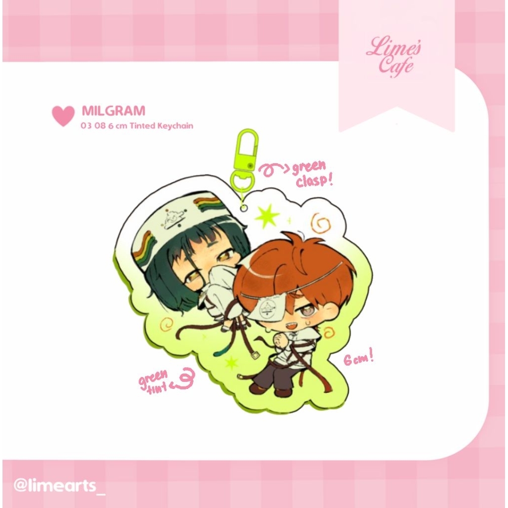 [MILGRAM] 03 08 Fuuta Kajiyama Amane Momose 6 cm Tinted Acrylic Keychain