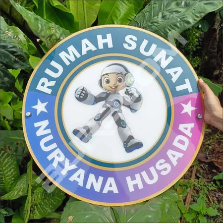 Plang nama toko Bulat, Plang nama ruangan, plang nama, Plang Logo,custom free desain ( A119 )