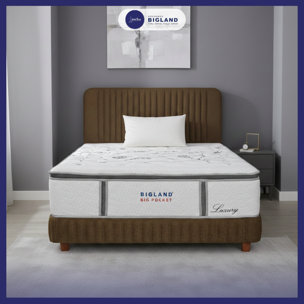 Kasur Spring beb Pocket Tinggi 37 tipe Luxury ukuran 120x200, 140x200, 160x200, 180x200, 200x200 by 