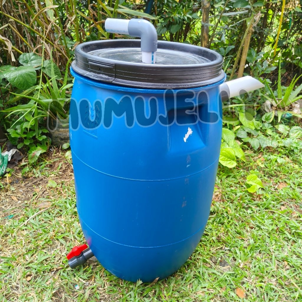 TONG FILTER KOLAM IKAN KOI MENYARING KOTORAN AIR KOLAM DAN SIRKULASI AIR -60 LITER
