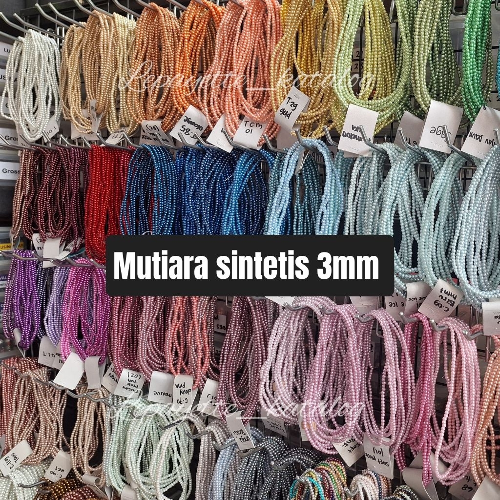 PAYET MUTIARA SINTETIS (3MM) MUTSIN RENTENG