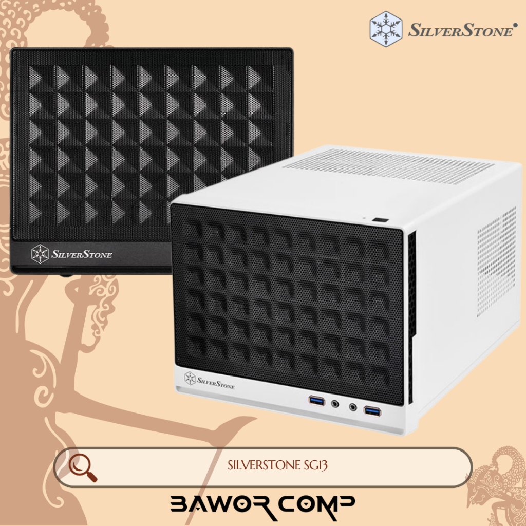 Silverstone SG13 Super Black / White cube with USB Type-C port - Casing PC compact Mini-ITX  | Case 