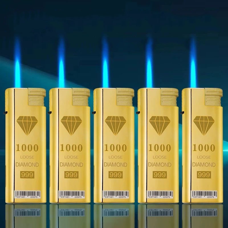 5 PCS Korek Api Bara JUMBO Korek Api Gas Korek Api Jumbo Bahan Besi Api Biru Tahan Angin Bisa Diisi 