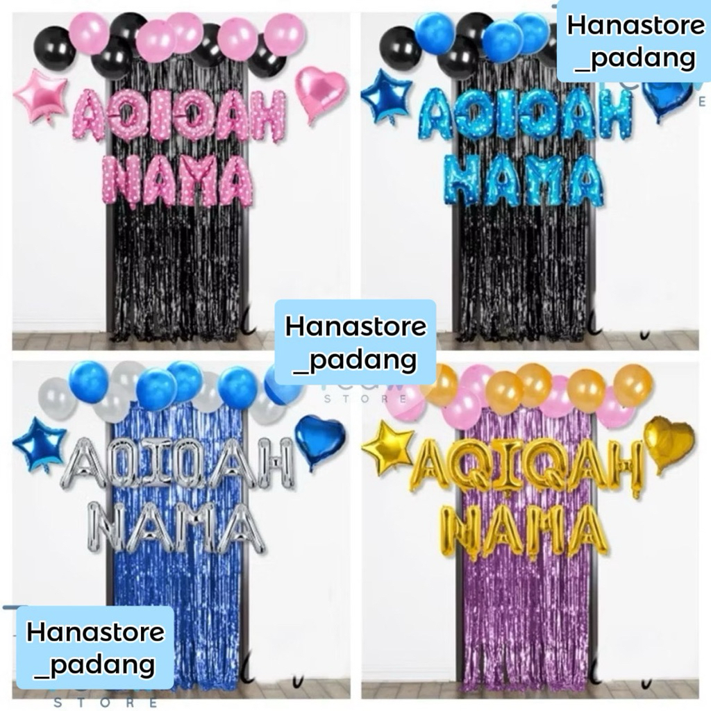 HSP Paket Dekorasi Balon AQIQAH Anak Simple Set Balon Tasyakuran Aqiqah Anak