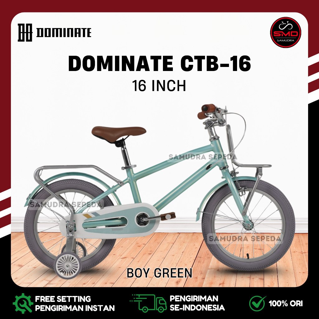 Sepeda Anak City Bike Mini 16 Inch Merk DOMINATE CTB-16 // DOMINATE CT-20 Frame Alloy BDG