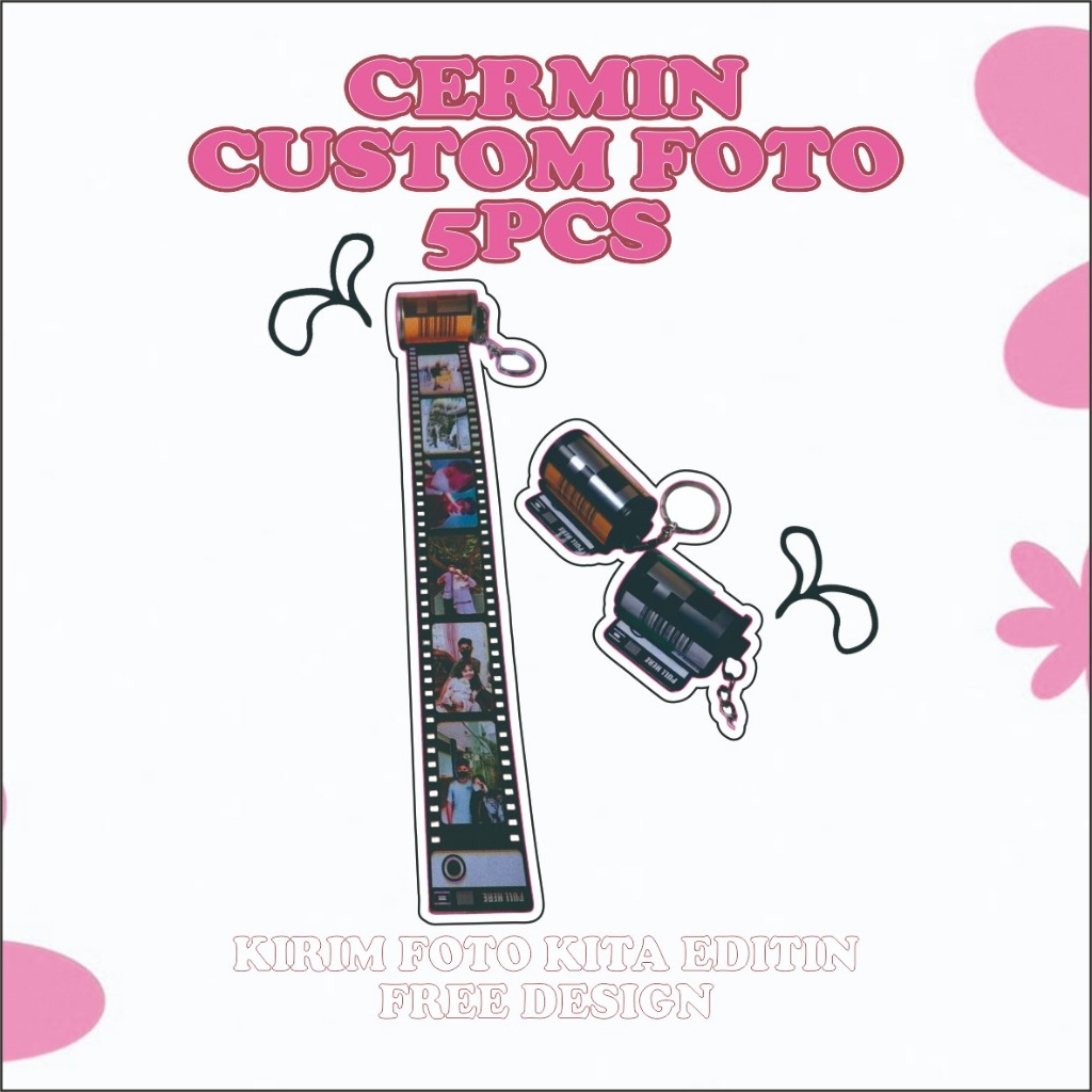 5 PCS Roll Film Custom Gantungan Kunci 10 foto Valentine's / Kado Gantungan Roll Film