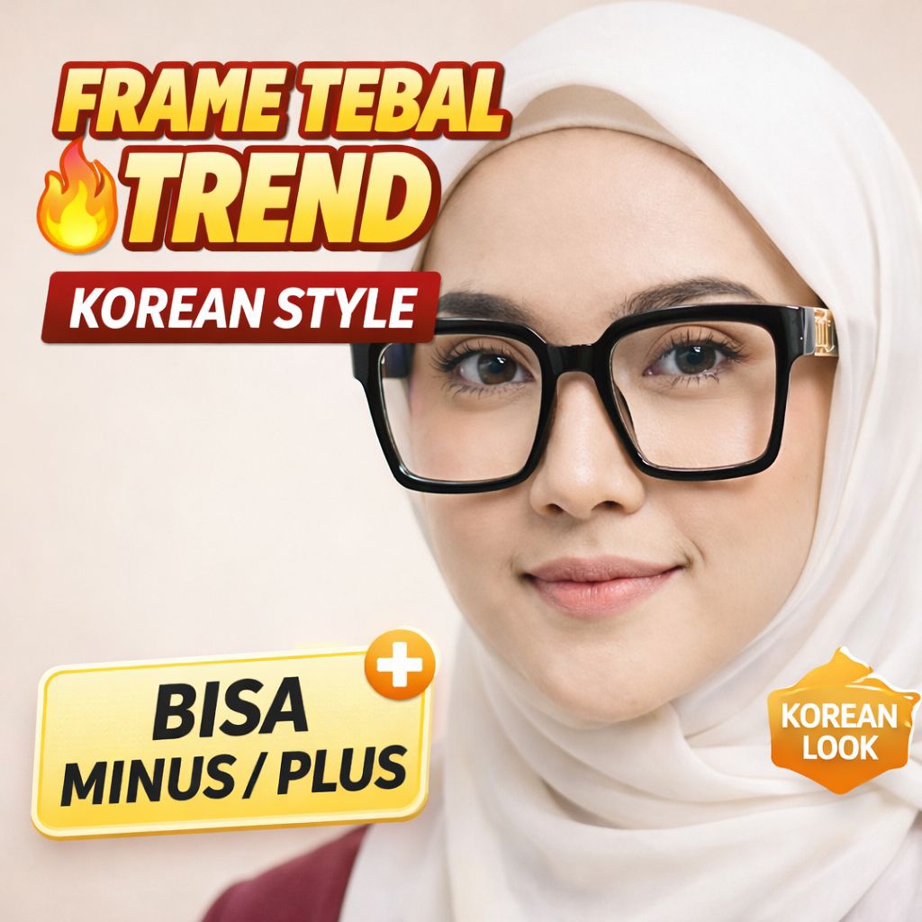 Kacamata Minus Oversize Kotak Korean StyleFrame Tebal Fashion Pria Wanita
Bisa Minus Plus Silinder
K