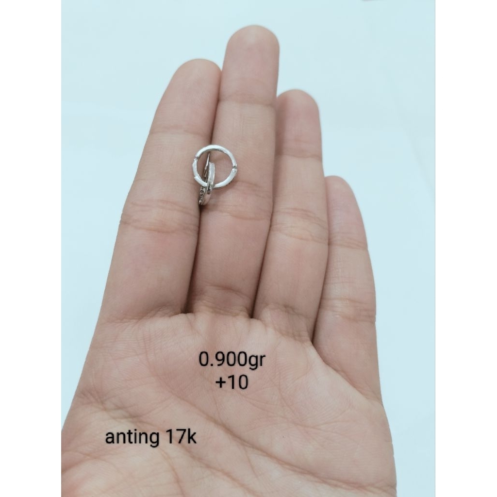 anting emas putih 17 karat