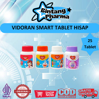 VIDORAN SMART TABLET HISAP (BOTOL ISI 25 BUTIR) - SUPLEMEN NAFSU MAKAN DAN IMUN TUBUH UNTUK ANAK