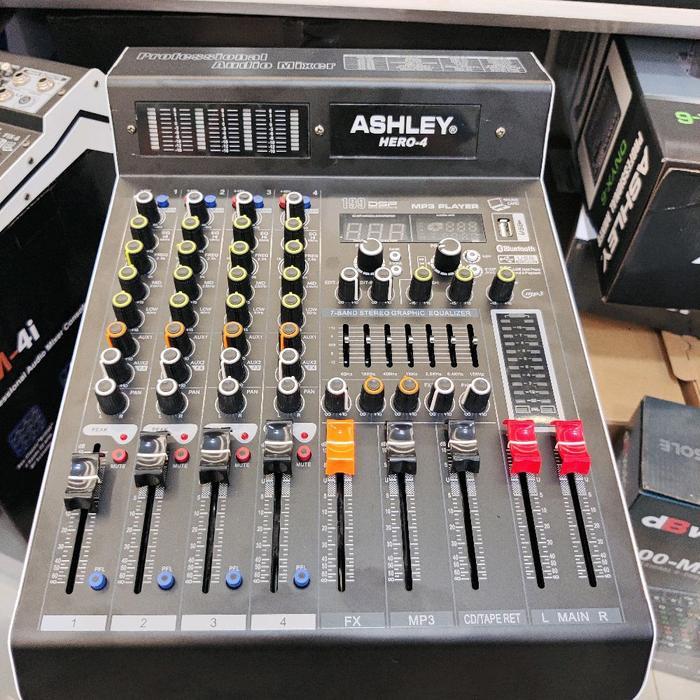 mixer audio 4 channel ashley hero 4 original mixer ashley hero4 garansi 1 tahun | MELODY CLASSIC