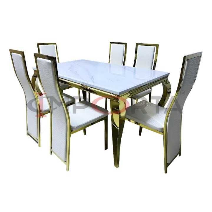 Meja Makan Marmer/ Meja Makan 6 Kursi