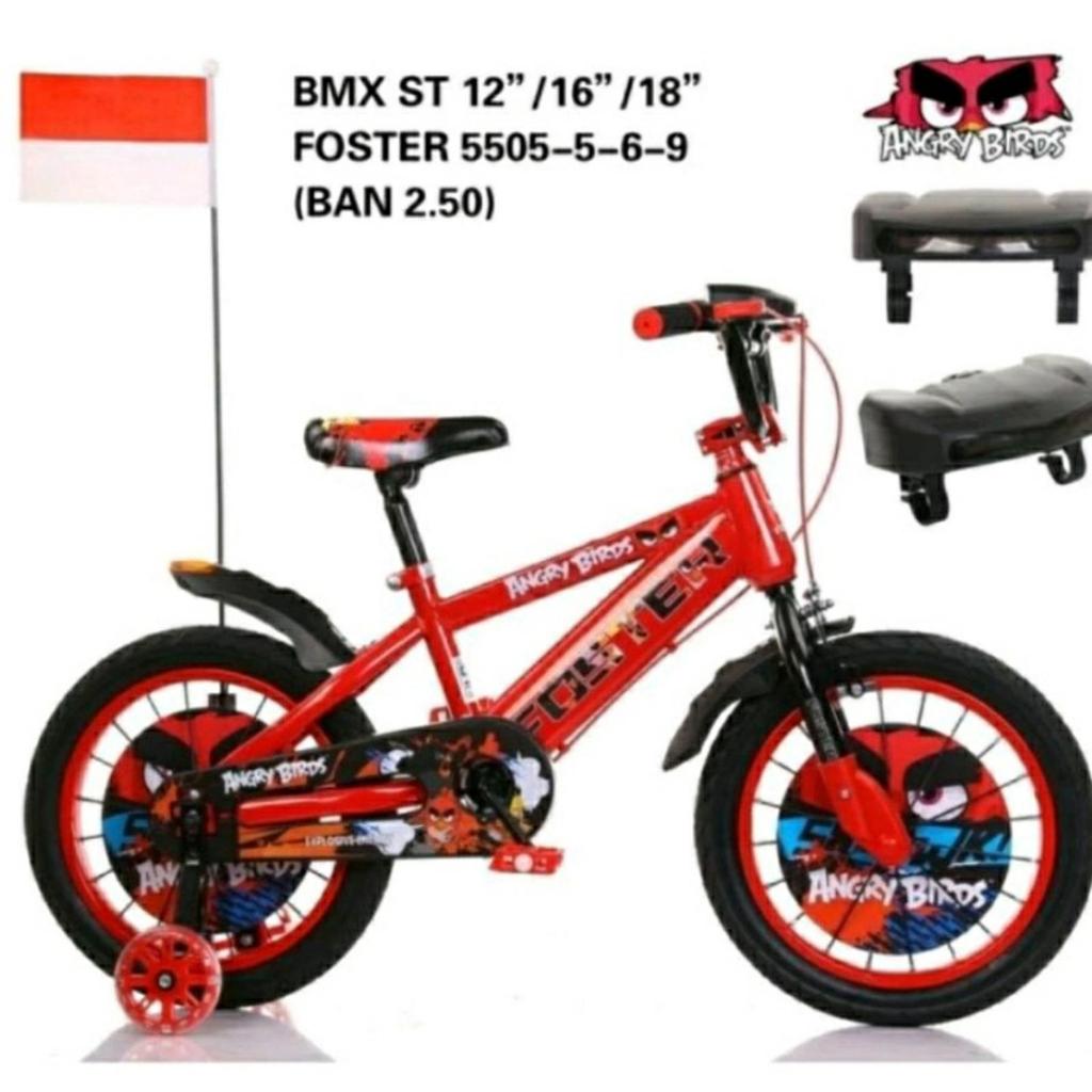 Sepeda Bmx 12 Foster Angribird Sepeda anak cowo bmx 12 Angribird foster 5505