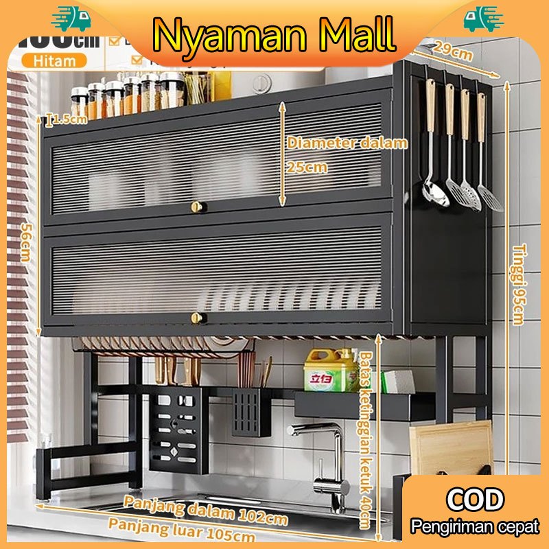 Nyaman Rak Piring Tertutup Rak Piring Wastafel Cuci Piring Rak Dapur Rak Piring Gantung kitchen