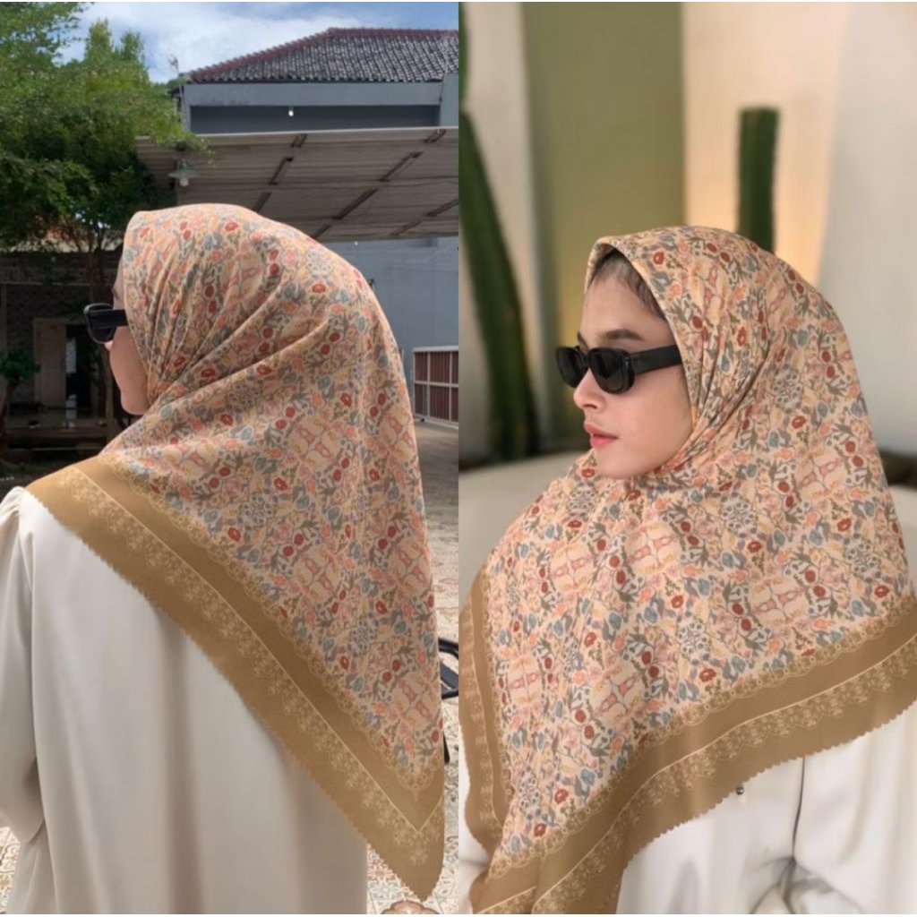 jilbab segi empat corak mewah