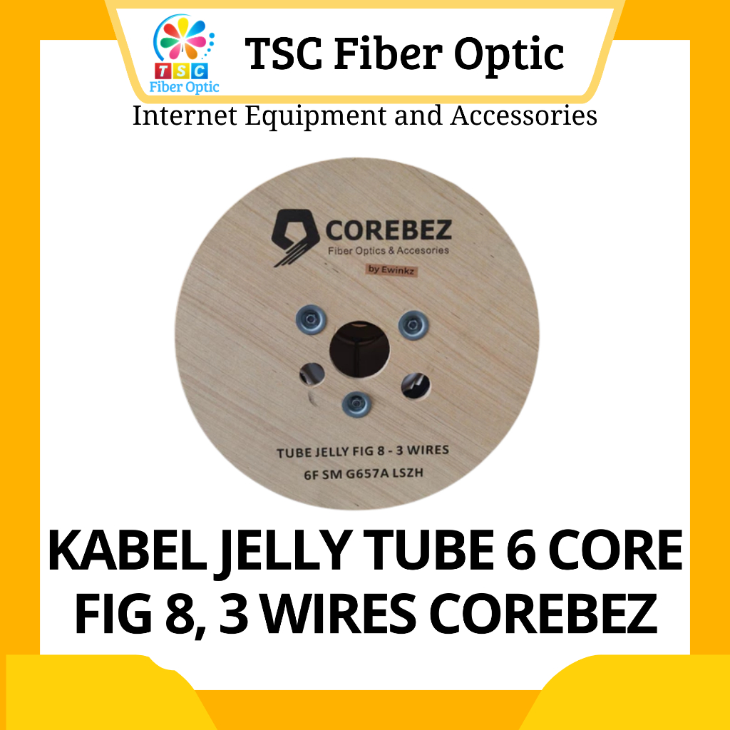 KABEL FIBER OPTIC 6 CORE JELLY TUBE FIG 8, 3 WIRES