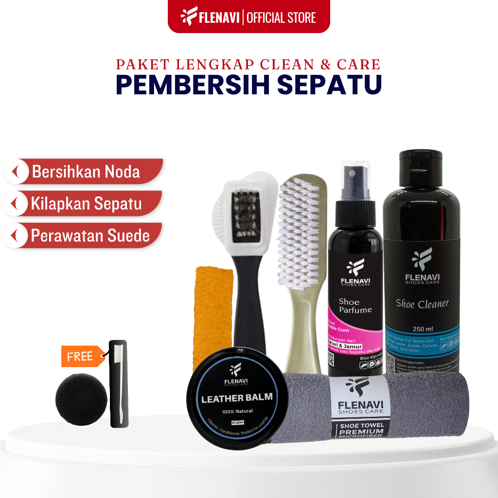Flenavi - Pembersih Sepatu Suede Kulit Canvas - All in One | Shoe Cleaner Semir Sepatu Penghapus Sue