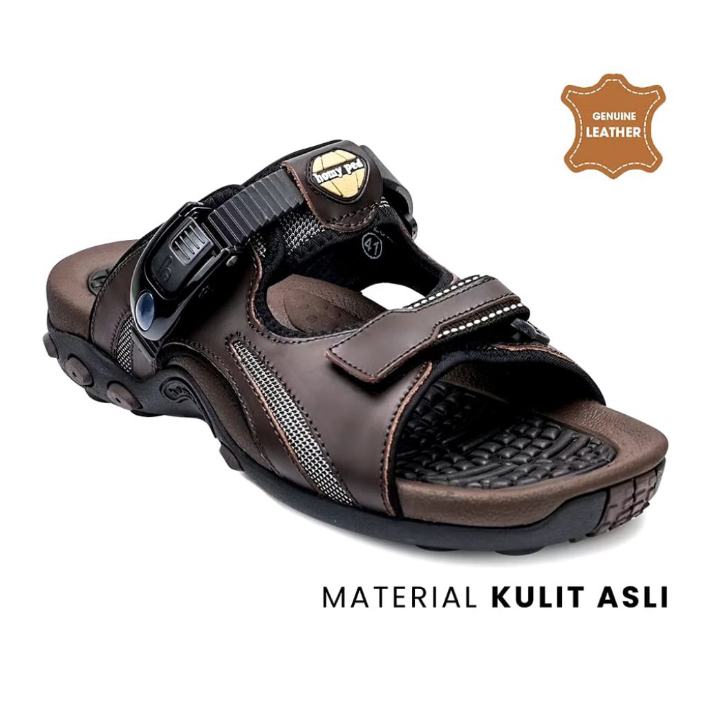 Homyped MA-2032 Sandal Pria Kulit Asli Model 38-43 Material Genuine Leather Comfortable