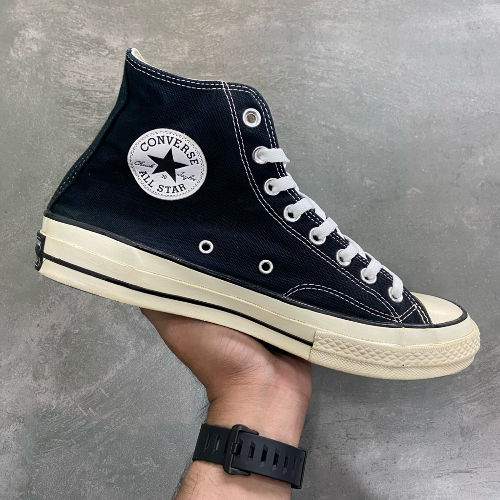 [Size 42] Converse Chuck Taylor All Star 70S High Black White 2020 (162050C) Second Original. Harga 