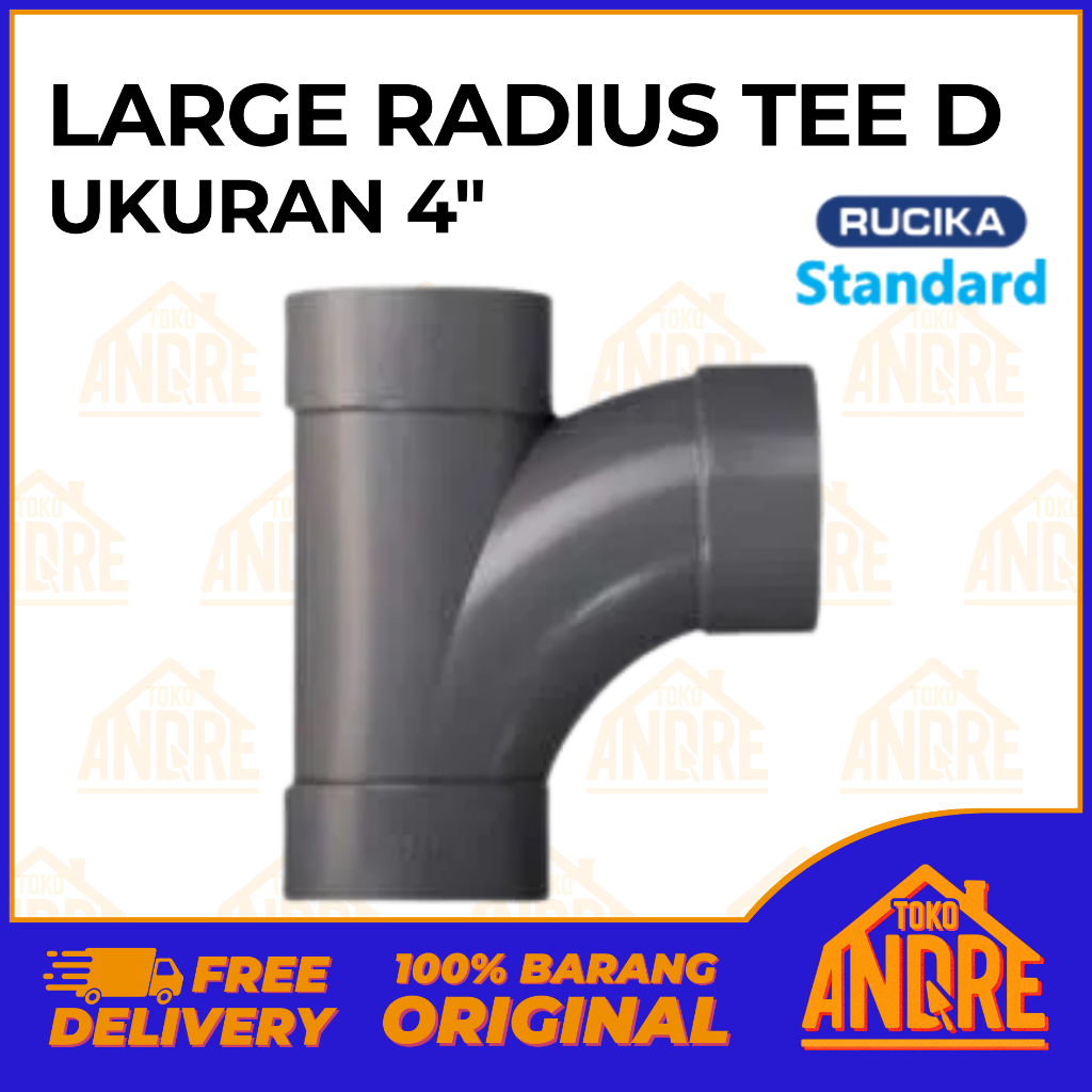 Large Radius Tee / Tee Y D 4 Inch RUCIKA Joint Tee T Sambungan Pipa Lurus Elbow 4" / 4 Dim