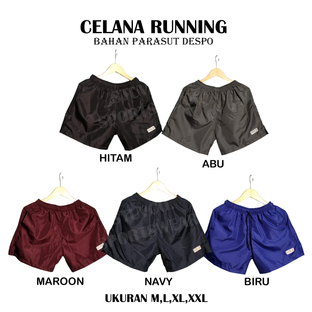 CELANA PENDEK PRIA WANITA BAHAN PARASUT DESPO CELANA PENDEK LARI JOGGING UNISEX