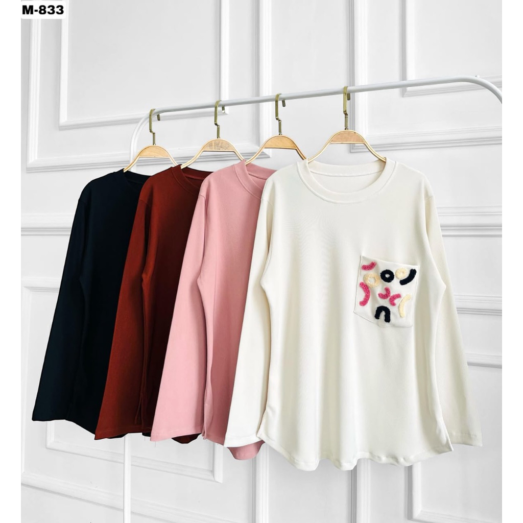 Lolly Blouse Knit LD 115 Atasan Wanita Kaos Bordir Oversize