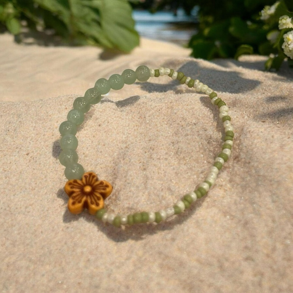 Gelang Tasbih Manik Bunga Aesthetic – Gelang Wanita Handmade Cantik Cocok untuk Outfit Lebaran Idul 