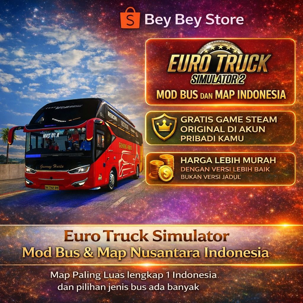 ETS Euro Truck Simulator 2 Bus dan Map Indonesia Terluas Lengkap
