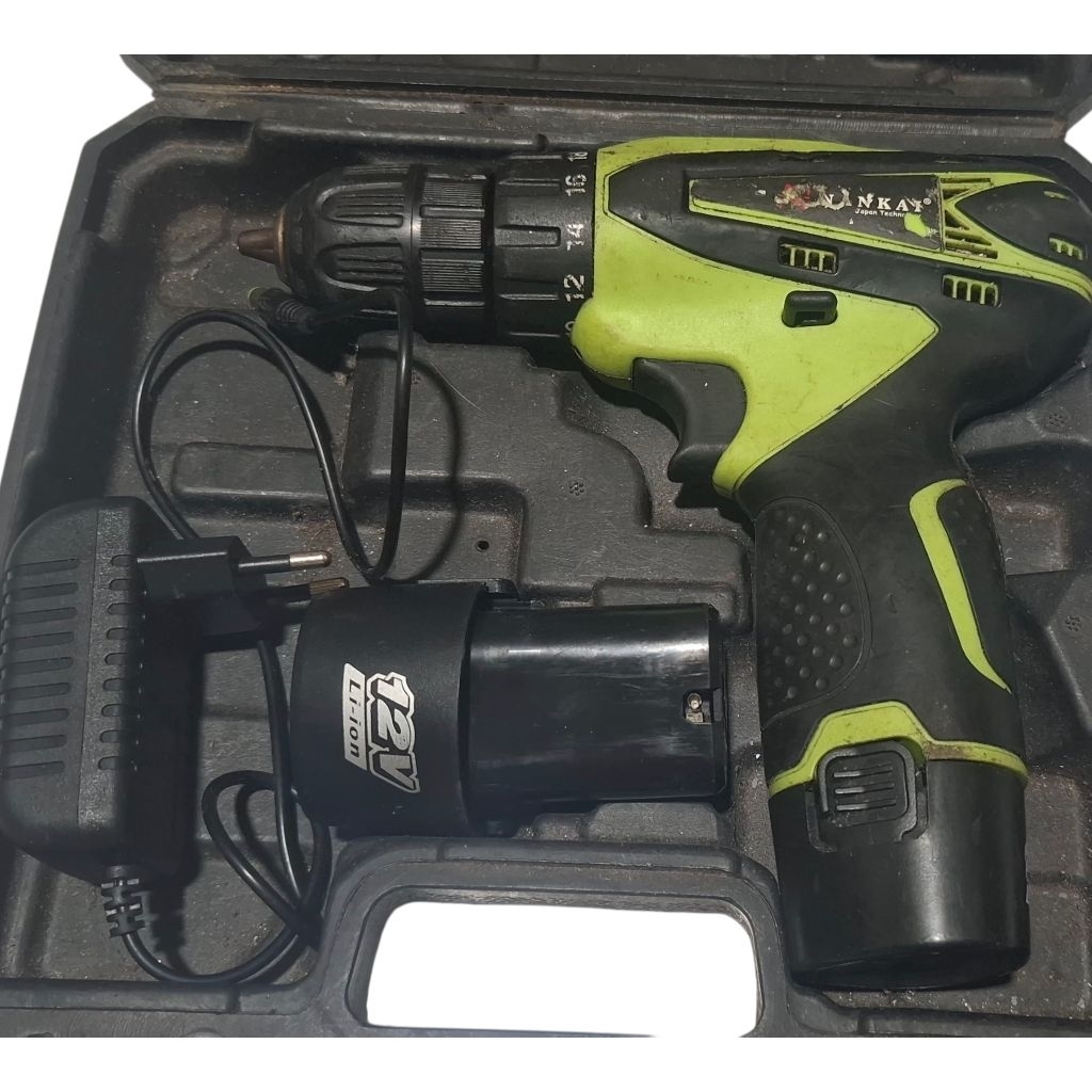 NANKAI Mesin Bor Baterai 98V Tangan Cordless 12V 3cell 2Batt dengan Baterai Litium Berkualitas & LED