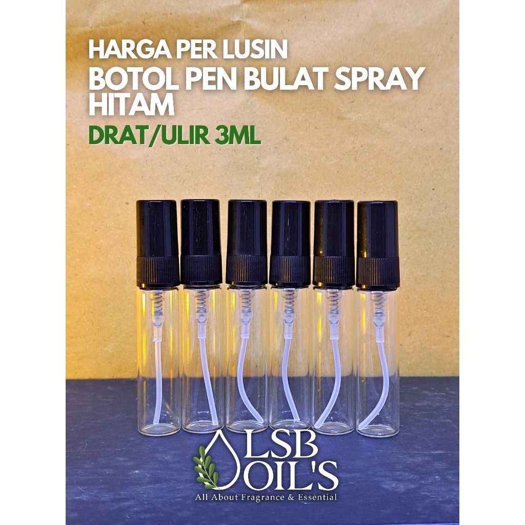 1 LUSIN BOTOL PEN 5ML BULAT ULIR/DRAT - BOTOL PEN 5ML DRAT TRAVELLING TESTER - BOTOL PARFUM KOSONG K