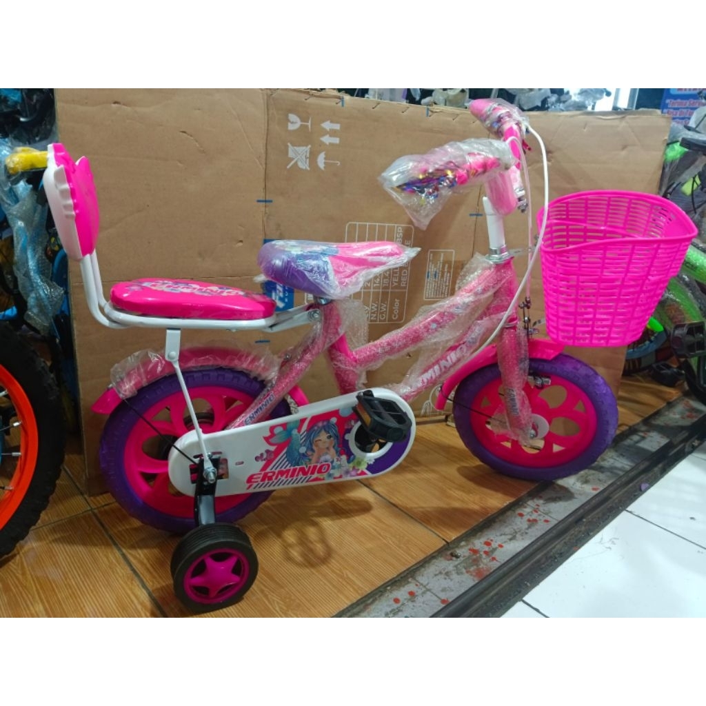 NEW Sepeda Anak ERMINIO 12" Ban Eva dan Sepeda Mini KUROMI 12inch Ban Pompa