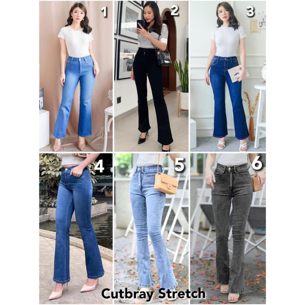 Celana Panjang Jeans Stretch Premium Cutbray Wanita Vivo Vizz Jeans